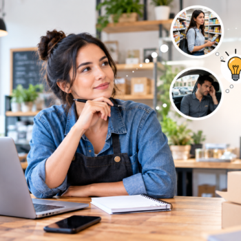 Small business owner identifying everyday customer problems as business opportunities