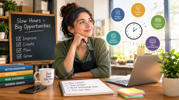 Small business using slow hours for new opportunities