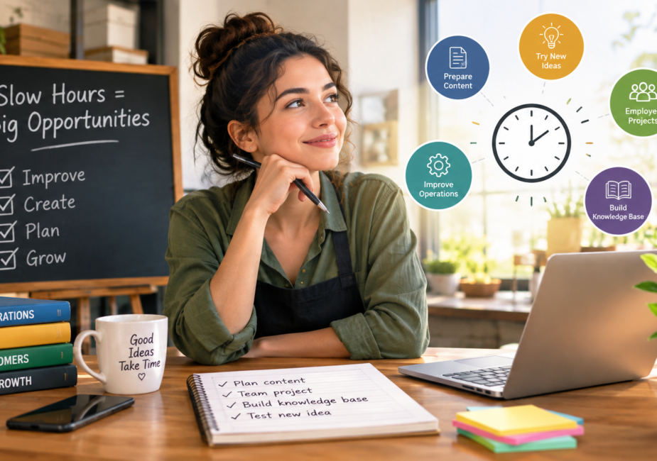 Small business using slow hours for new opportunities