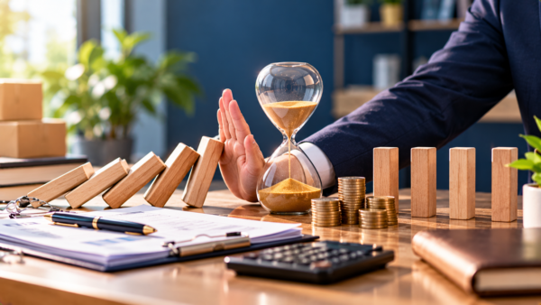 Small business owner managing client invoices and late payments.