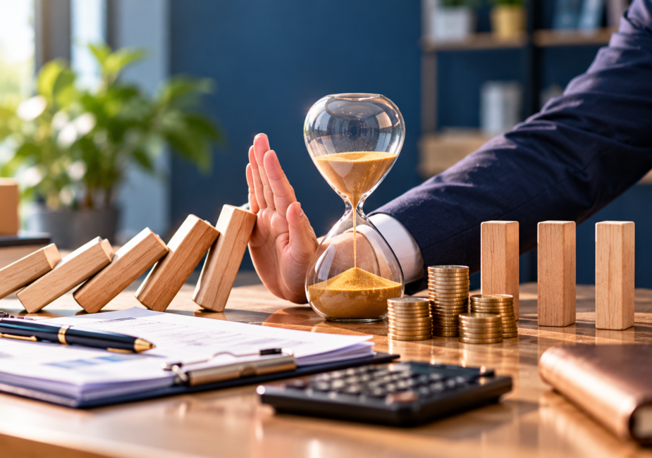 Small business owner managing client invoices and late payments.